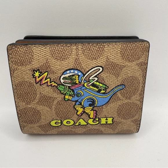 Coach Cosmic Coach Snap Wallet In Signature Canvas With Rexy Print in Tan - Picture 7 of 10